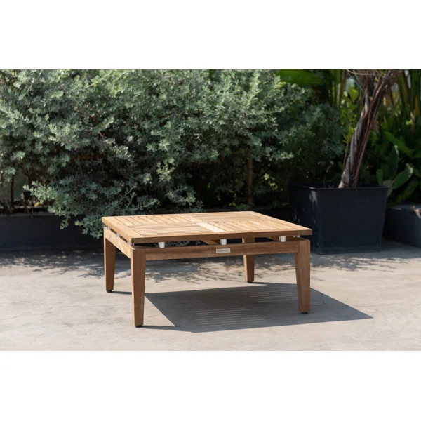 Amazonia Outdoor Patio 100% FSC Solid Teak Wood and Aluminum Coffee Table | Wayfair North America