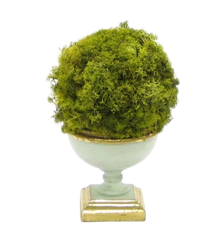 9'' Moss Topiary in Wood Urn | Wayfair North America