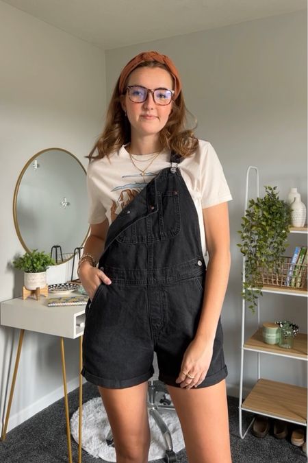 Size medium in old navy overalls- size down run large,  

#LTKfit #LTKunder50 #LTKstyletip