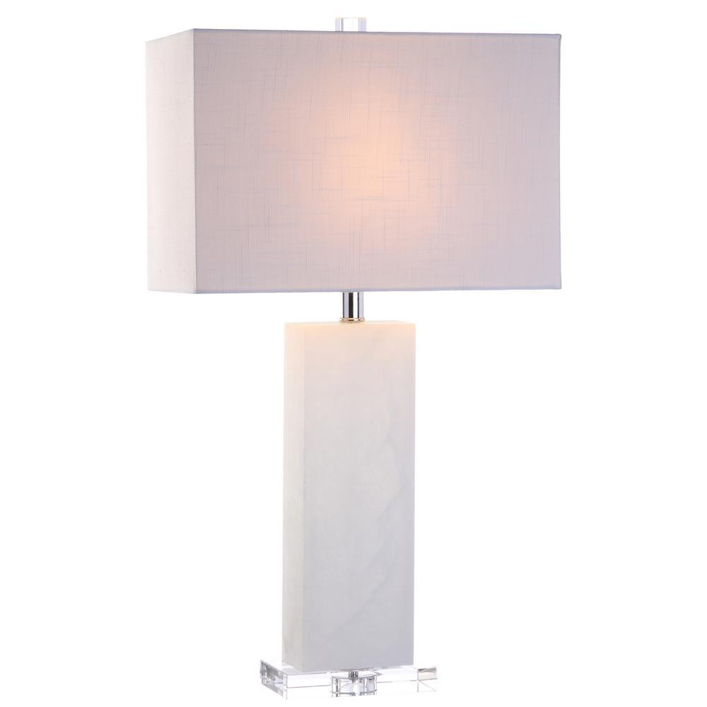 Tiggie 27 in. H White Alabaster Table Lamp | The Home Depot