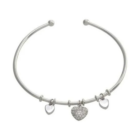 Athra Women s Multi Heart Charm Cuff Silver OS - US | Walmart (US)