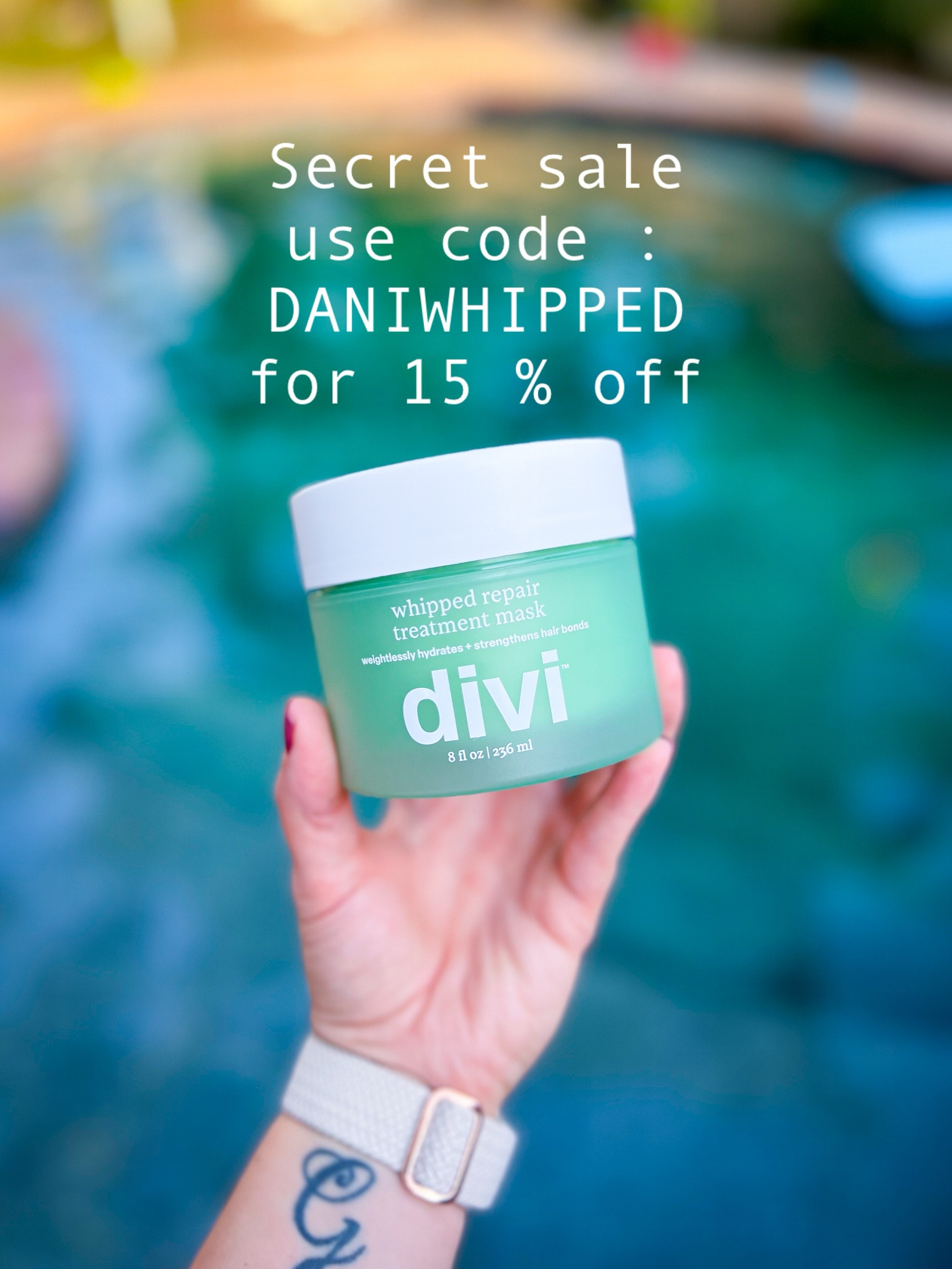 Only today - limited time offer! 15% off divi whipped repair treatment mask with code DANIWHIPPED. This hair mask is the best one I ever used. Dani Austin Divi

#LTKxPrimeDay #LTKBeauty #LTKSaleAlert