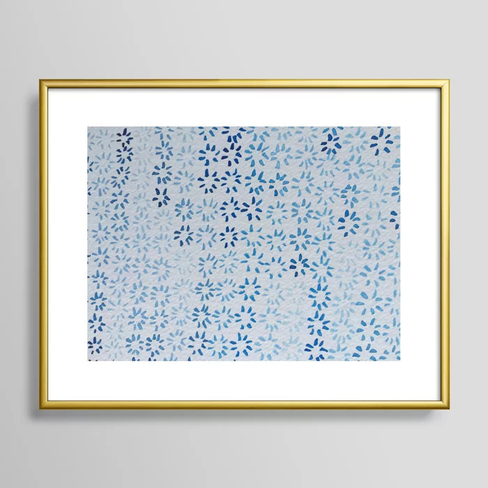 Blue Flowers Framed Art Print | Society6