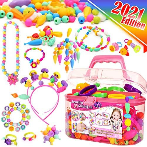 FunzBo Snap Pop Beads for Girls Toys - Kids Jewelry Making Kit Pop-Bead Art and Craft Kits DIY Br... | Amazon (US)
