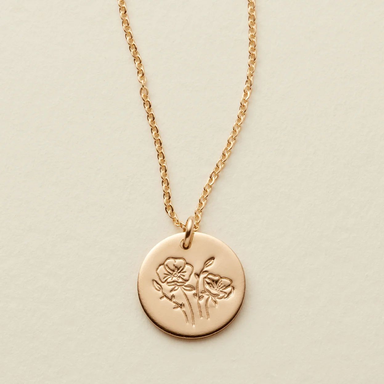 August Birth Flower Necklace | Gold, Rose Gold, Silver | Birth Flower Necklace | Made by Mary (US)