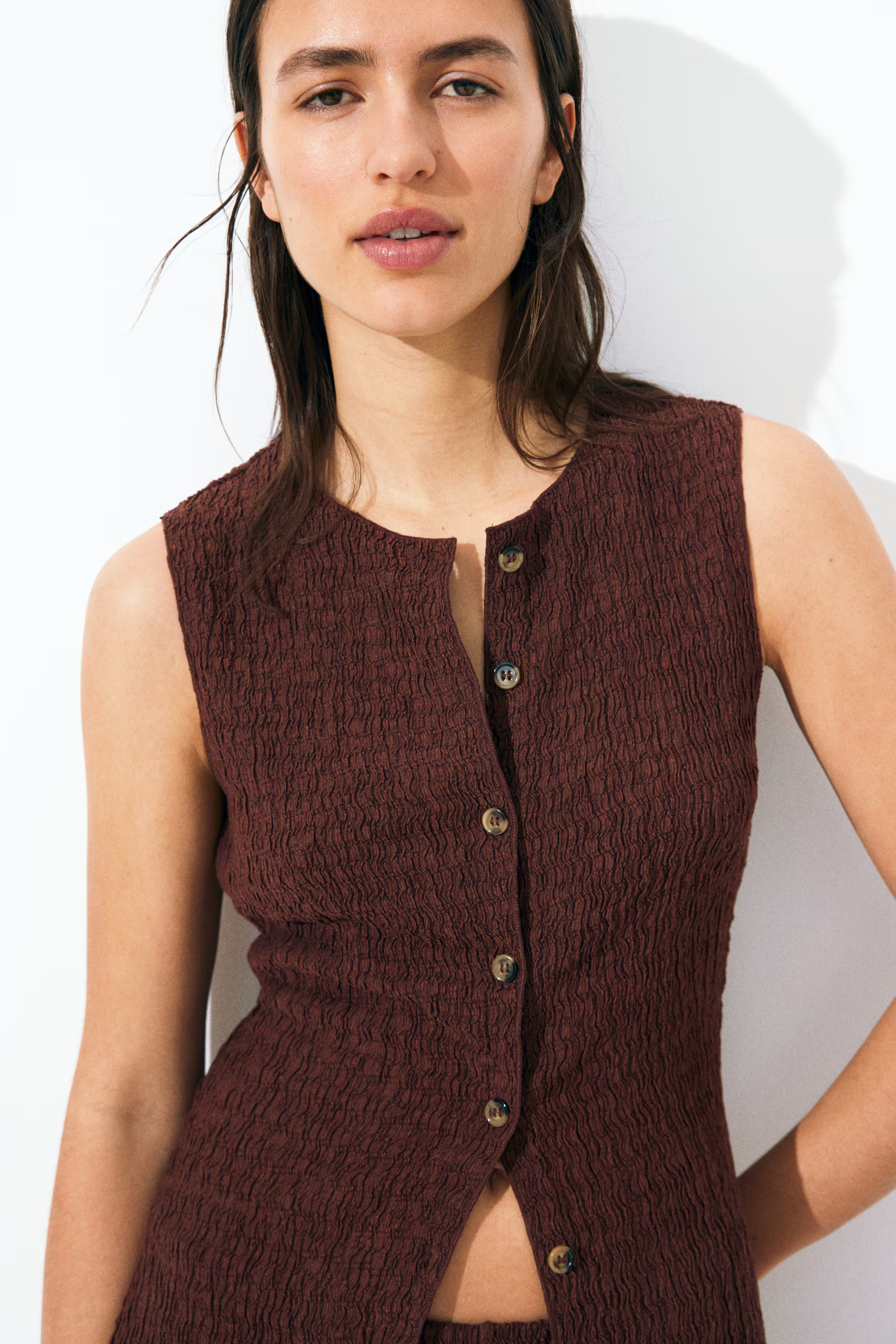 Textured jersey waistcoat | H&M (UK, MY, IN, SG, PH, TW, HK)
