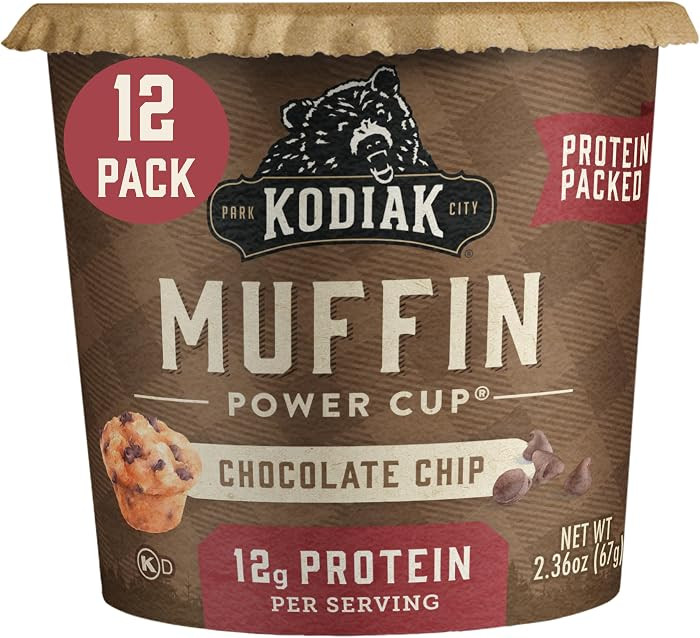 Kodiak Cakes Minute Muffins, Chocolate Chip, 2.36 Ounce (Pack of 12) | Amazon (US)