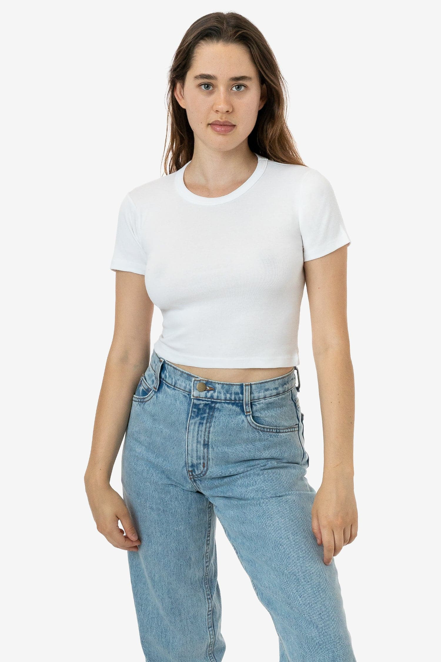 4325 - Baby Rib Short Sleeve Crop Tee | Los Angeles Apparel