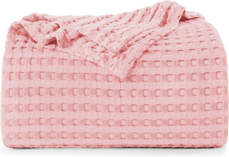 Utopia Bedding Pink 100% Cotton Waffle Blanket 300 GSM [King - 90x108 Inch] Soft Lightweight Brea... | Amazon (US)