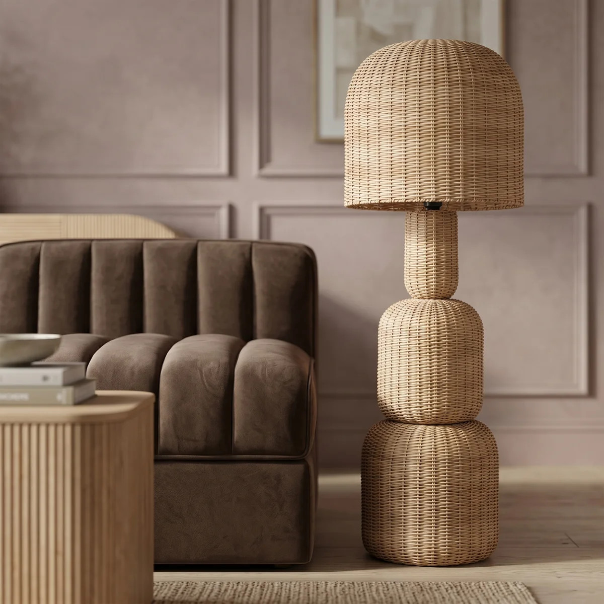 Harvest Natural Rattan Floor Lamp | Wayfair North America