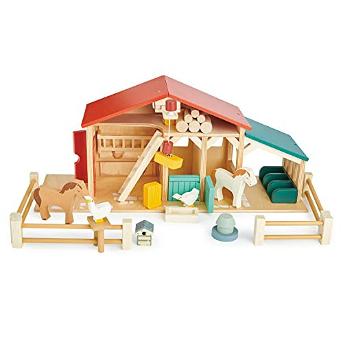 Tender Leaf Toys - Tender Leaf Farm - Realistic Colorful Wooden Farmhouse Toy Set for Creative Pretend Play for Kids 3+ | Amazon (US)