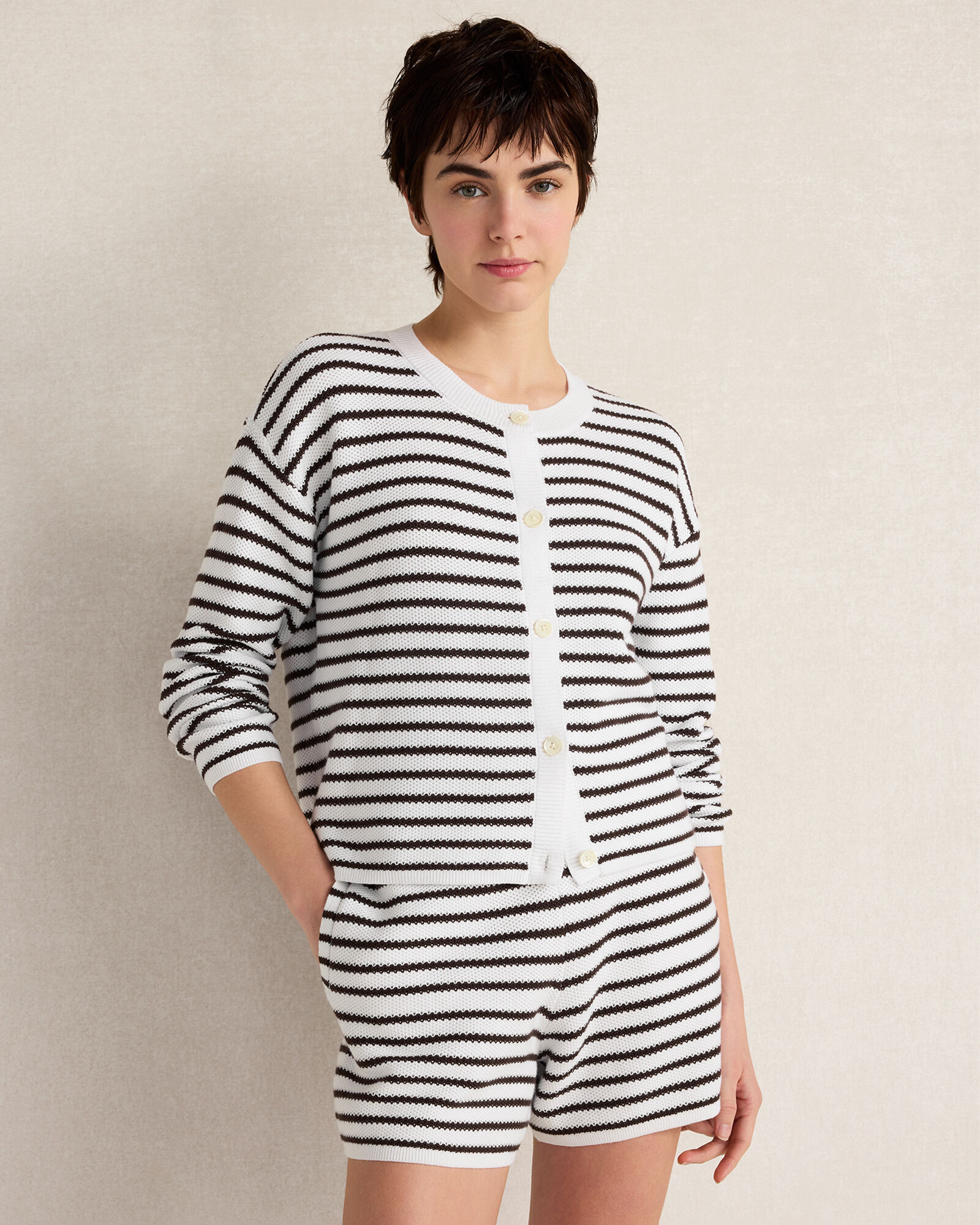 Cotton Stripe Cardigan | Haven Well Within