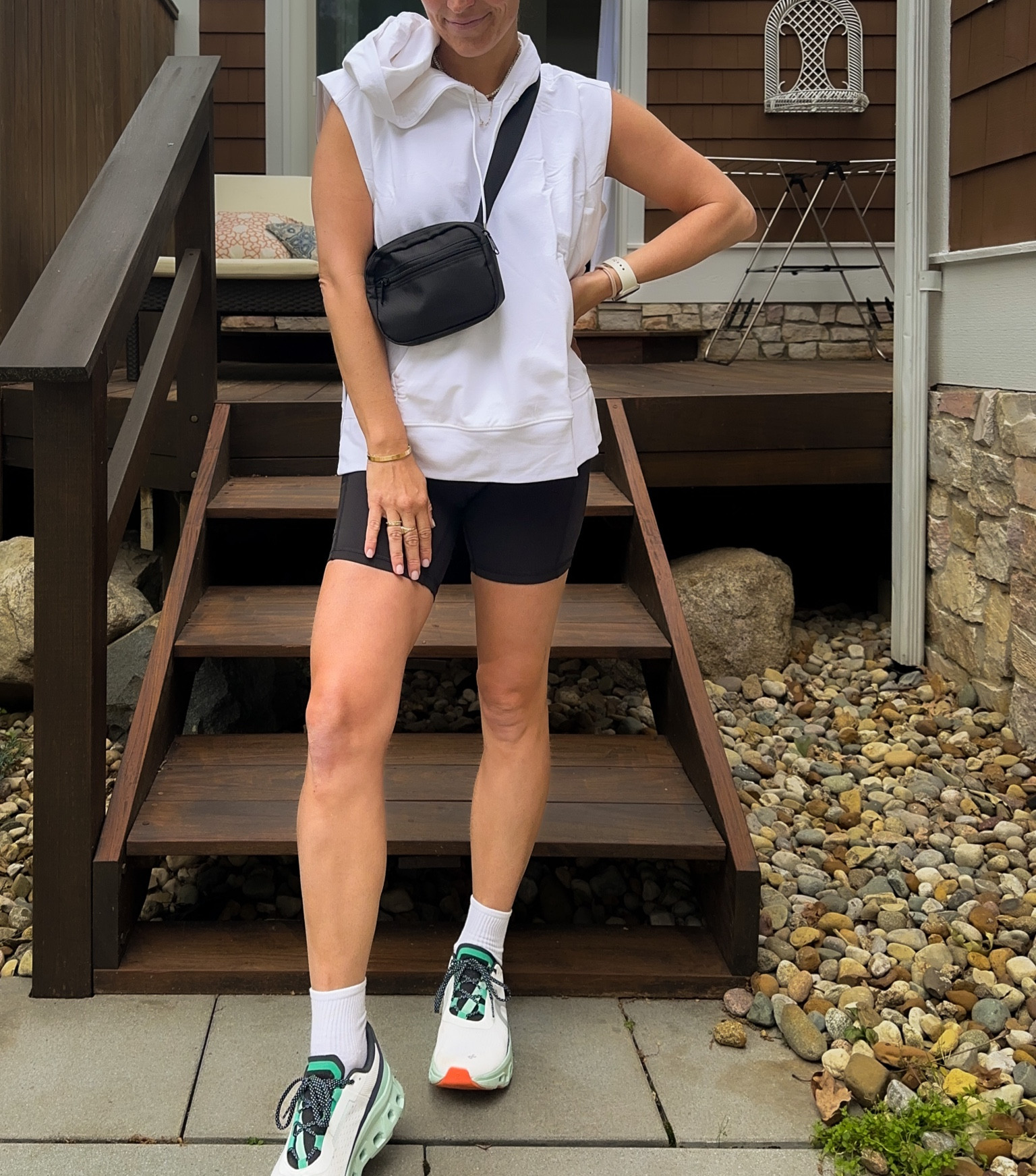 Wearing size 6 in both top & bottom! Sized up 1/2 size in shoes for running  

#LTKfit