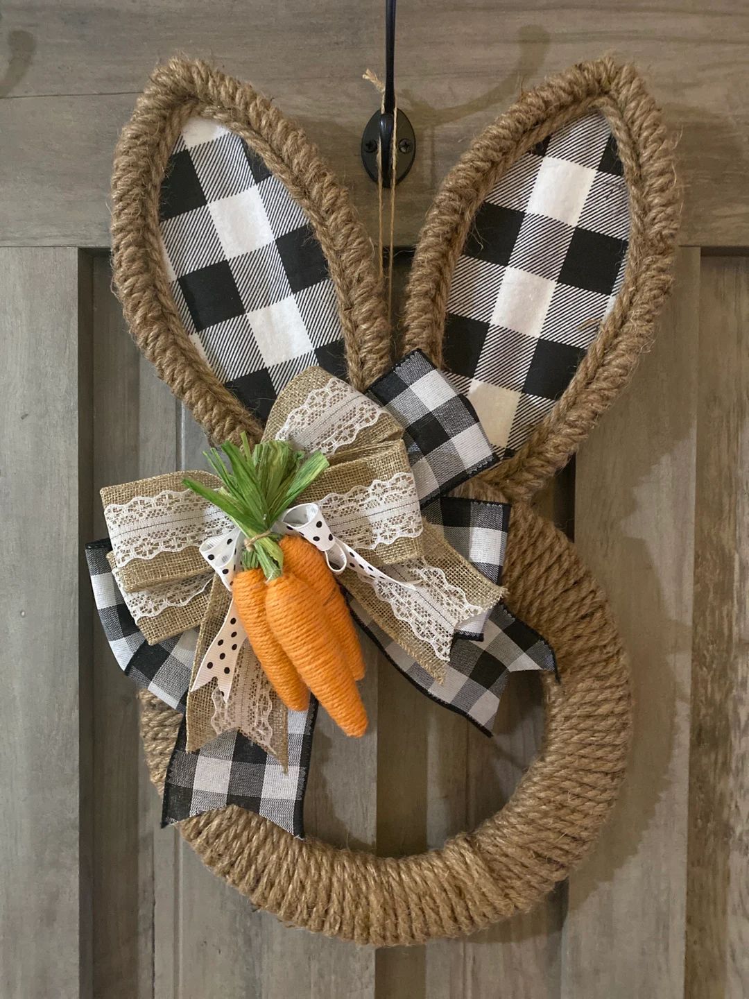 Farmhouse Bunny Wreath - Etsy | Etsy (US)