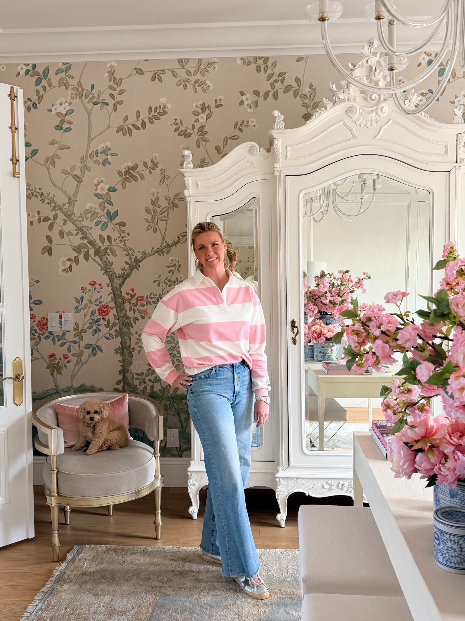 The cutest pink rugby shirt you will love!!! These are some of my favorite jeans too!

#LTKOver40