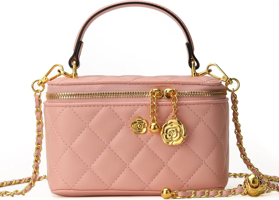 Small Quilted Square box crossbody bag and Satchel Purse For Women Designer Mini Top Handle Pouch... | Amazon (US)