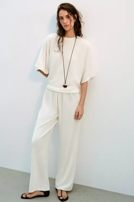 RUSTIC SHORT SLEEVE TOP | Zara UK