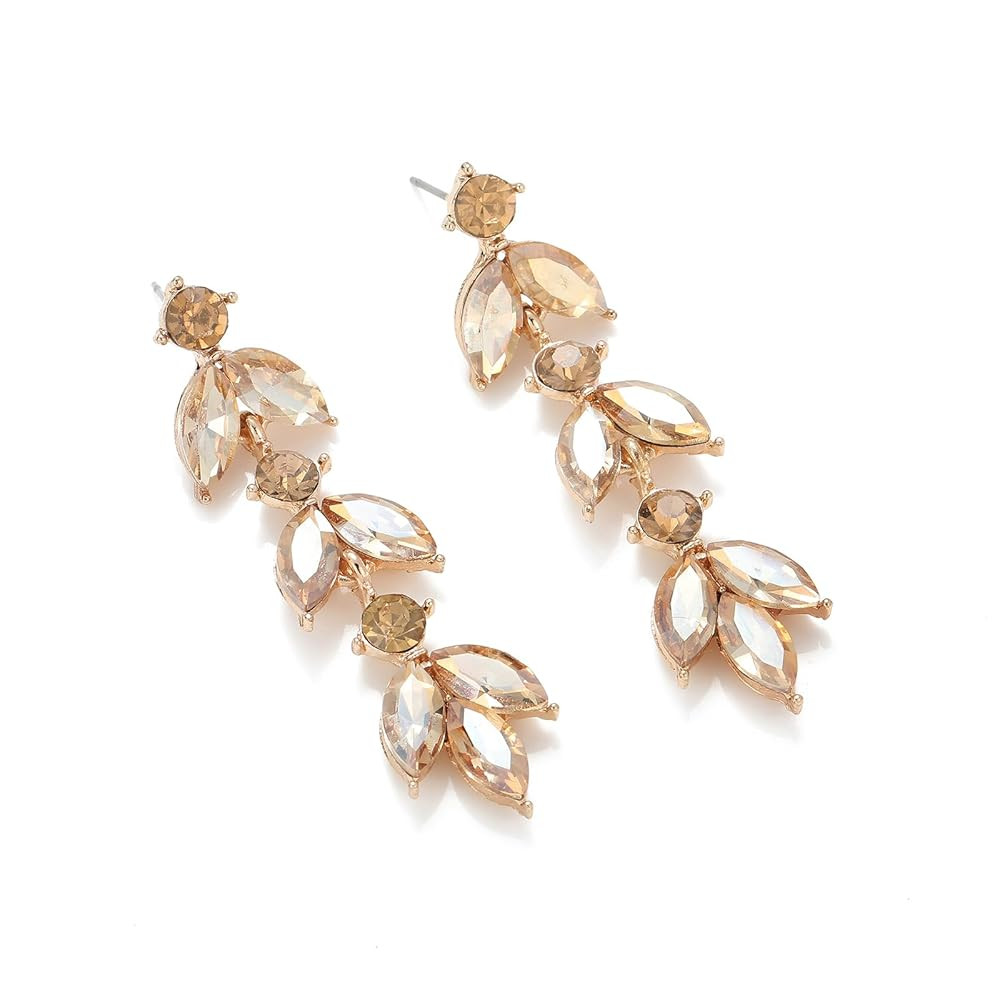 Wedding Rhinestone Dangle Earrings Elegant Bridal Crystal Drop Earrings for Women Bridesmaids Gue... | Amazon (US)