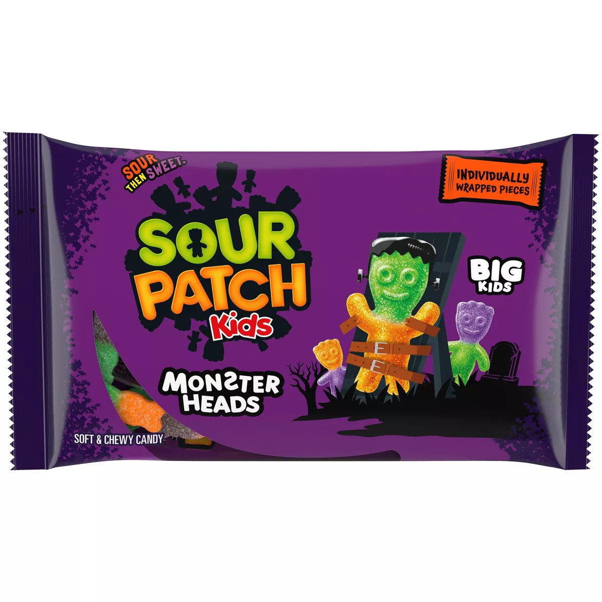 SOUR PATCH KIDS Candy Halloween Monster Heads - 10oz/50ct | Target