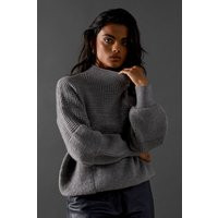 Womens Patchwork Stitch Jumper - Grey - M | NastyGal UK