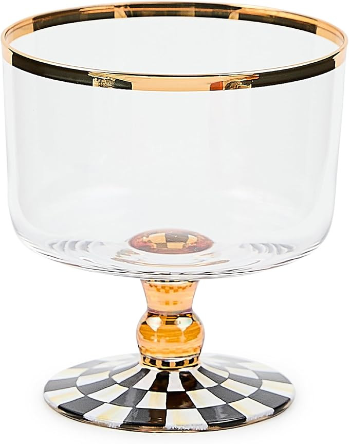 MACKENZIE-CHILDS Glass Sorbet Dish, Glass Serving Bowl, Single-Serving Size, Black-and-White Cour... | Amazon (US)