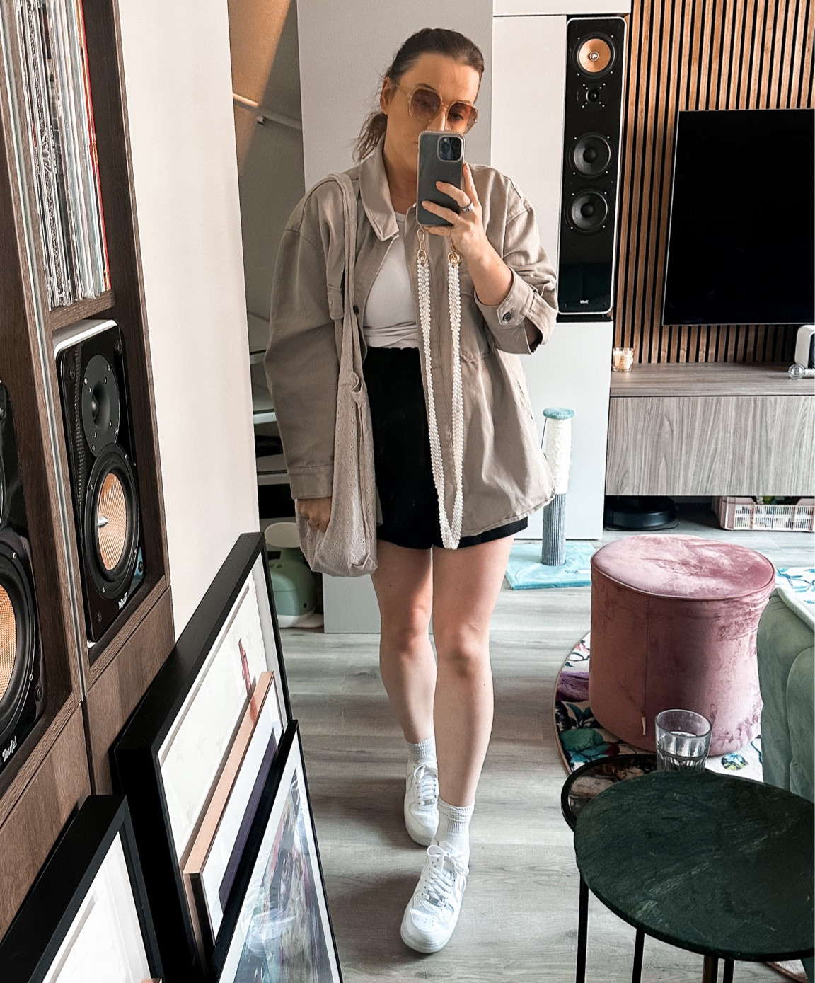 Everyday summer look ☀️

Outfit inspiration, summer style, summer outfit, H&M, basics, white tank top, black linen shorts, rib corduroy mum bag, sunglasses with angular lense, Nike Air Force, asos, set of socks, oversized shacket, Mango, Stradivarius. 

#LTKhome #LTKstyletip #LTKSeasonal