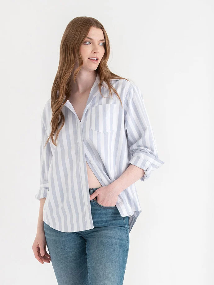 Long Sleeve Relaxed Fit Oxford Shirt | Ricki's