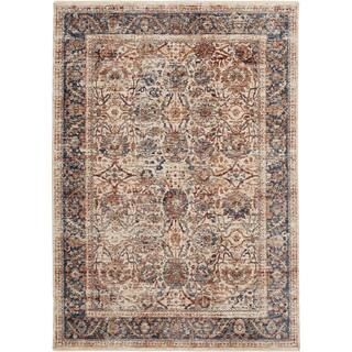 Bazaar Nadena Ivory 8 ft. x 10 ft. Oriental Polyester Area Rug 7755.14.65HD | The Home Depot