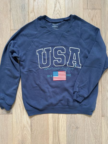 Memorial Day sweatshirt! The perfect Fourth of July sweatshirt too! I sized up all the way to large for an oversized feel! Fits tts.

Target sweatshirt, Fourth of July outfit, Memorial Day outfit 

#LTKSeasonal #LTKStyleTip #LTKFindsUnder50