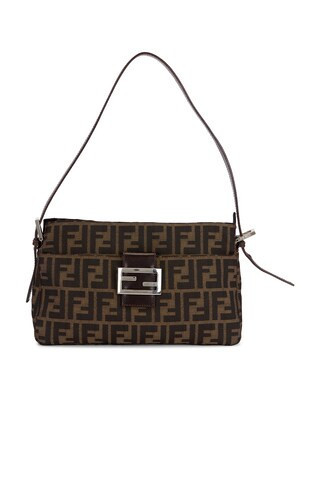Fendi Zucca Baguette Shoulder Bag in Brown | FWRD 