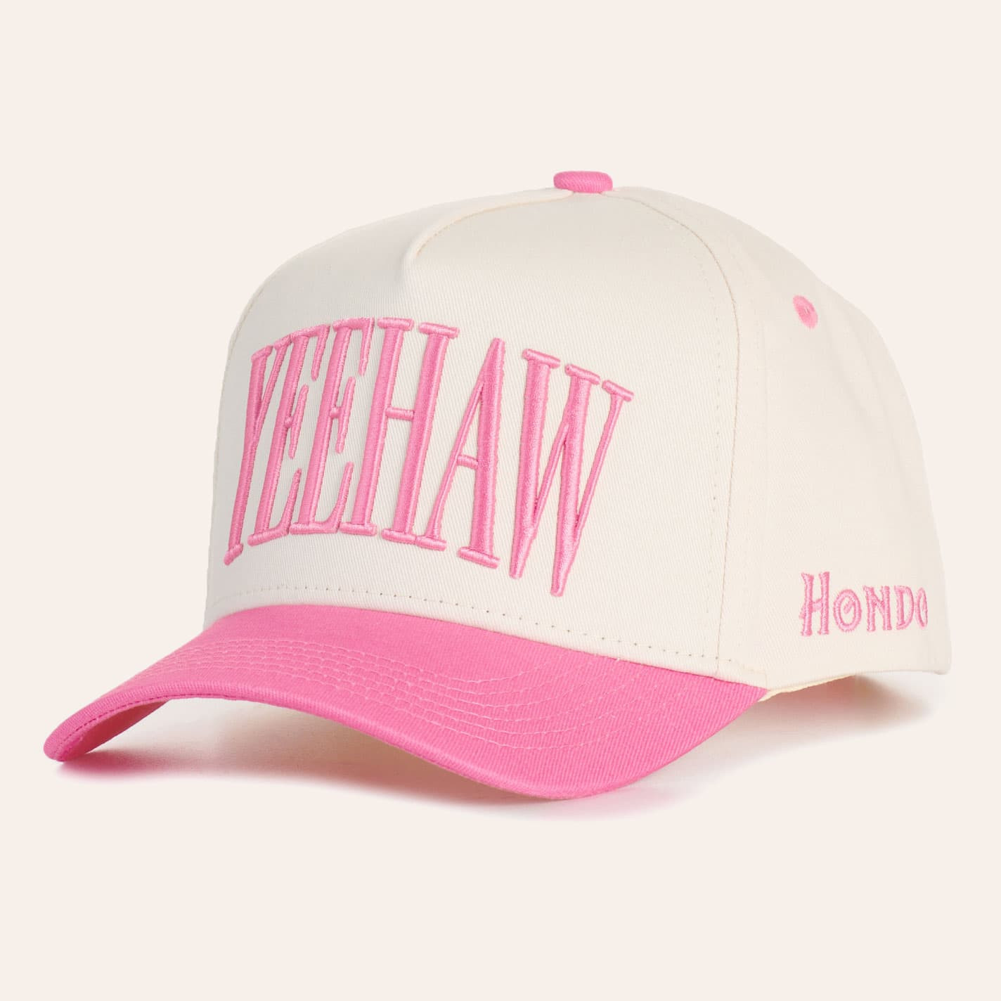 Hondo Hat Co. Women's Pink & Creme Yeehaw Curved Bill Cap - NOSZ - From Cavender's | Cavender's