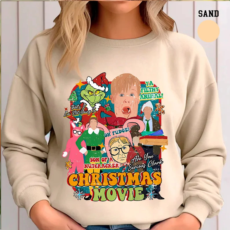 Christmas Movie Sweatshirt Christmas Movies Characters - Etsy | Etsy (US)