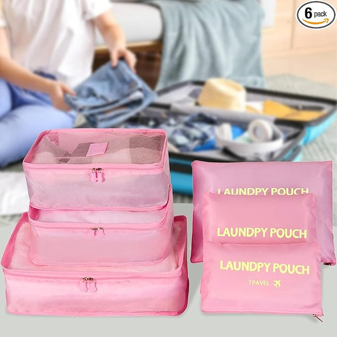 6 Set Luggage Packing Organizers for Travel Accessories Suitcase Organizers Travel Essentials（P... | Amazon (US)