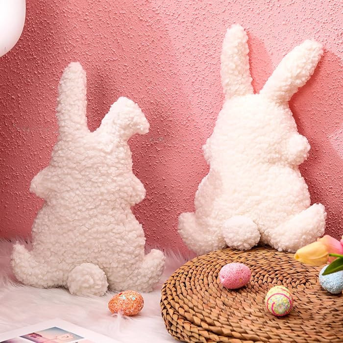 2 Pieces Easter Pillows Bunny Rabbit Back Hugging Huggable Rabbit Decorative Pillow Decoration fo... | Amazon (US)