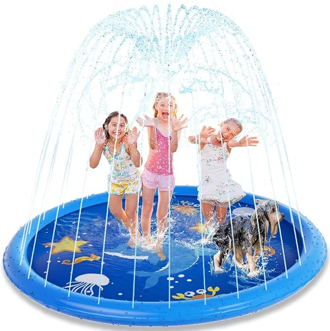 Splash Pad for Toddlers, 77" Sprinkler for Kids, Thicken Baby Pool Water Mat, Fun Summer Outdoor ... | Amazon (US)