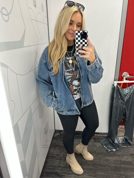 Loved this boxy zip up denim jacket! It was like a bomber jacket and reminded me of Free People. This was a medium but if they would have had my normal size large I would have preferred the more looser oversized fit. 

#LTKmidsize #LTKGiftGuide #LTKfindsunder50