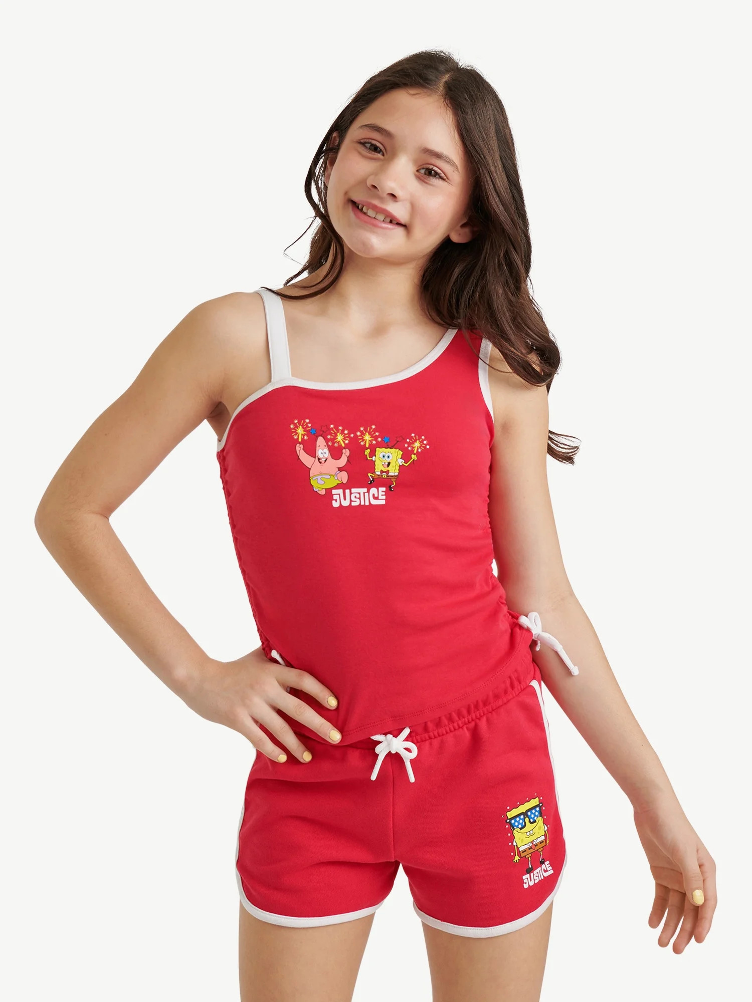 SpongeBob X Justice Girls One Shoulder Tank, Sizes XS - XLP | Walmart (US)