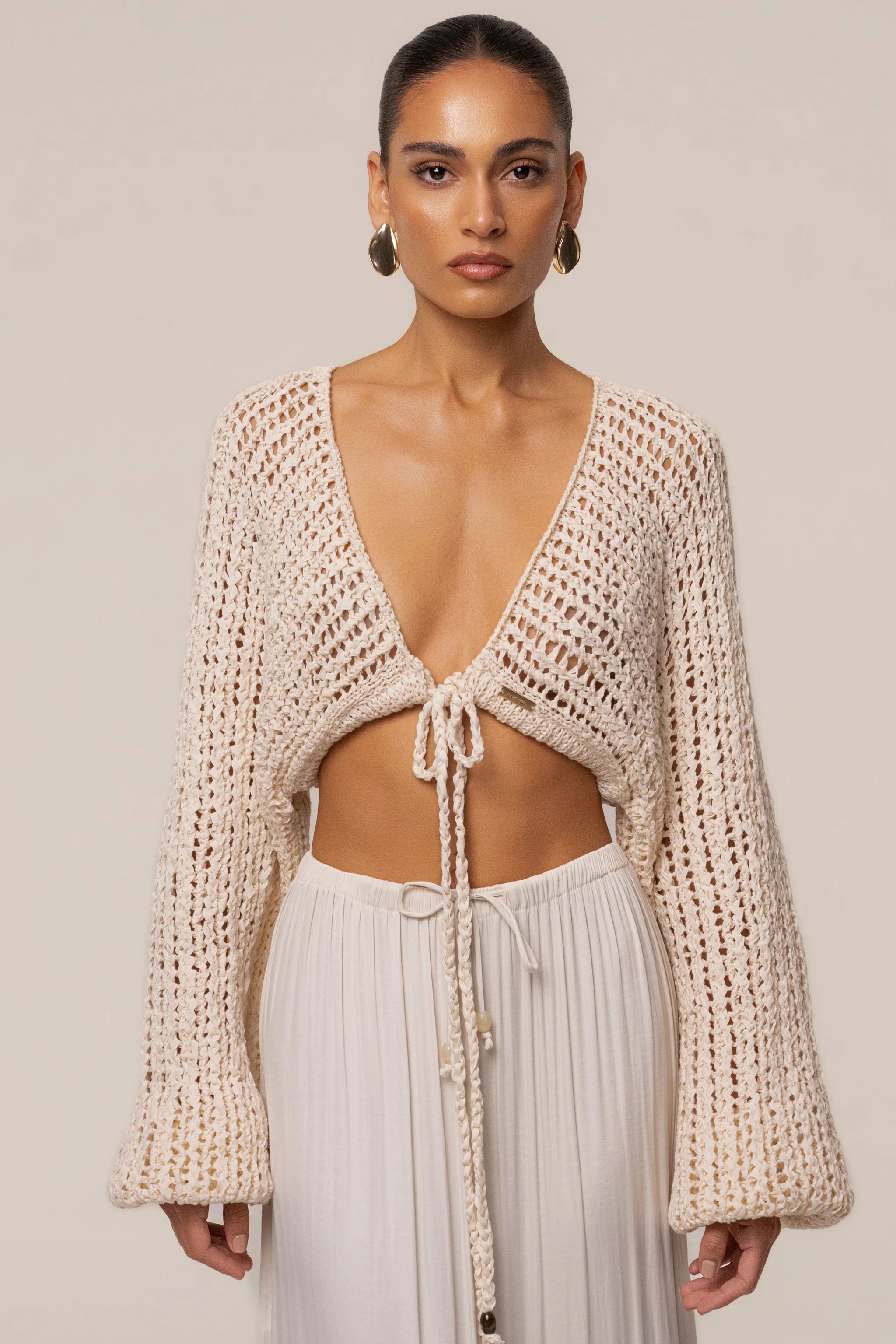 Ivory Deep Waters Crochet Top | JLUXLABEL US