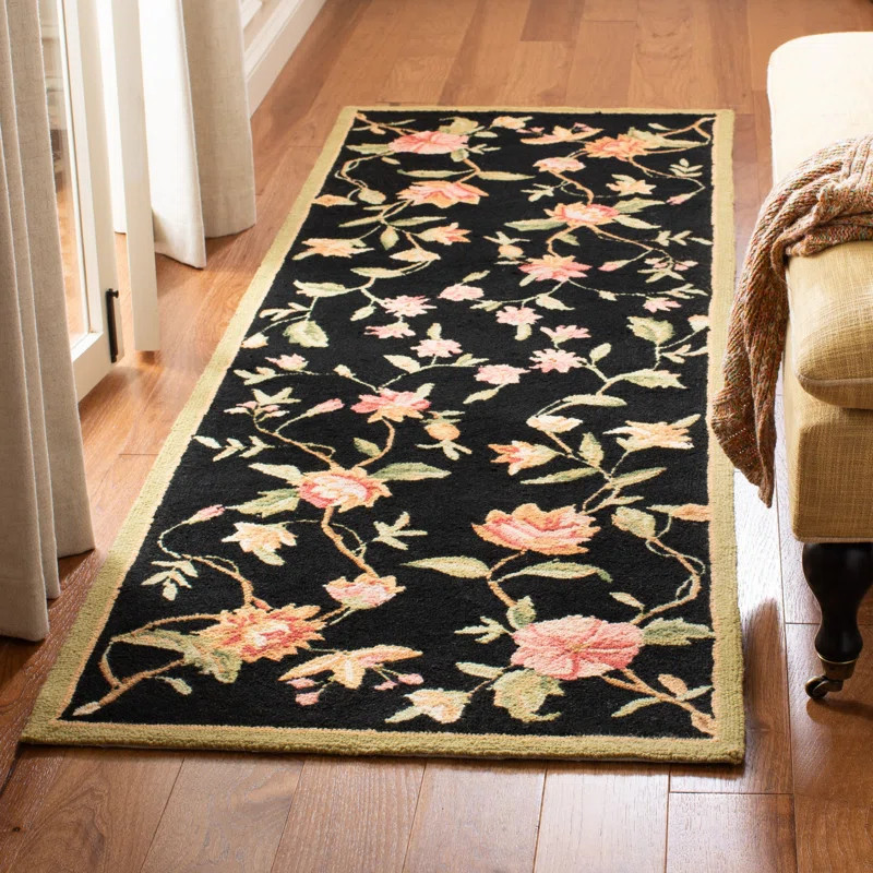 Jonsson Hand Hooked Wool Floral Rug | Wayfair North America