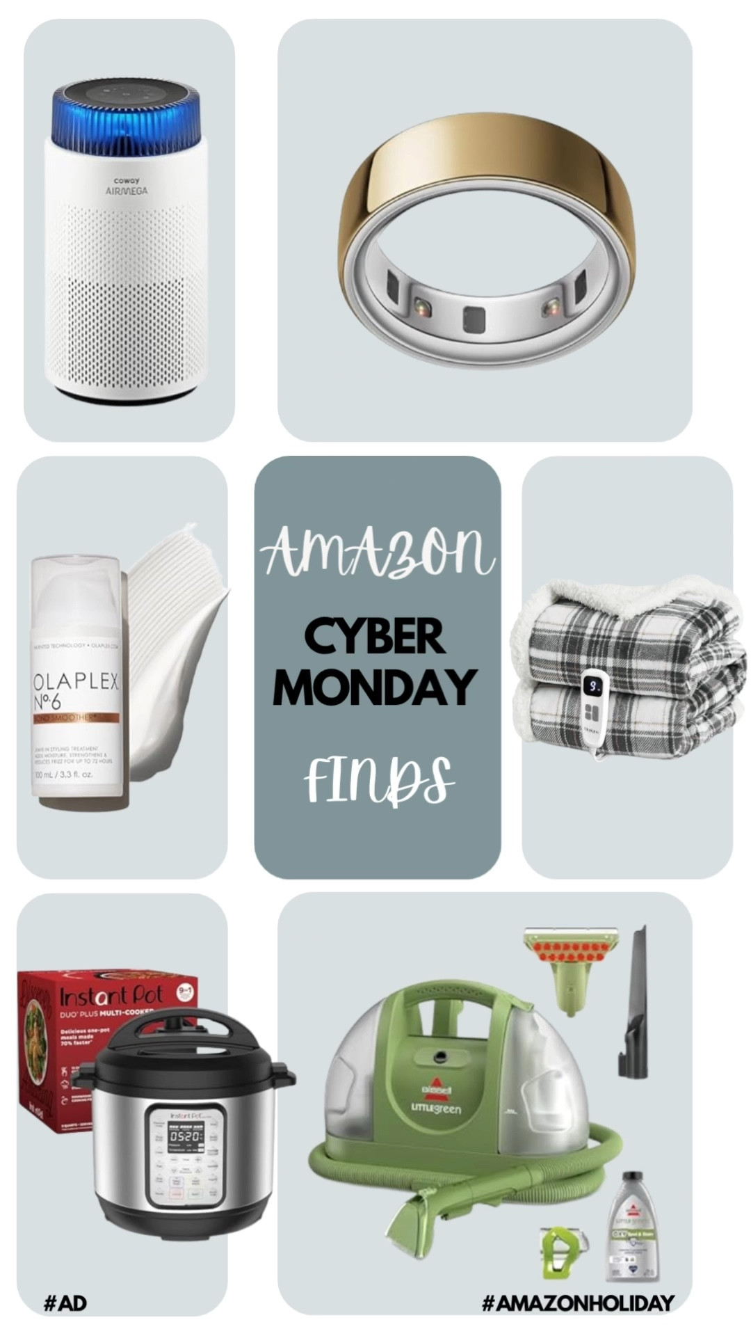 CYBER MONDAY IS LIVE! 🚨 We are talking 20% to 57% OFF these viral best-sellers! Run, don’t walk, because these will sell out fast. 🏃🏻‍♀️💨

In my cart: ✨ Olaplex No. 6: The holy grail for frizz-free hair (restock time!) ✨ Bissell Little Green: If you don't have one yet, NOW is the time. ✨ Oura Ring 4: The ultimate health tracker upgrade. ✨ Instant Pot Duo: Dinner made easy for busy nights. ✨ Heated Blanket: Maximum cozy vibes for winter.

#CyberMonday #LTKsalealert #HolidayShopping #Deals #Olaplex #Bissell #OuraRing #CozyVibes 

  

#LTKCyberWeek #LTKCyberWeek #LTKGiftGuide #LTKHoliday