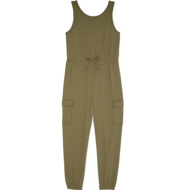 Wonder Nation Girls Cargo Tank Top Jumpsuit, Sizes 4-18 & Plus | Walmart (US)