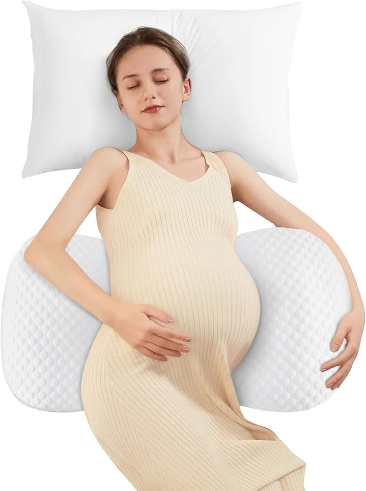 Pregnancy Pillow Cooling for Sleeping, Detachable and Adjustable Double-Sided Support Maternity P... | Amazon (US)