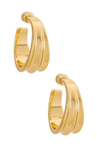 Jenny Bird Pleated Hoops in Gold from Revolve.com | Revolve Clothing (Global)