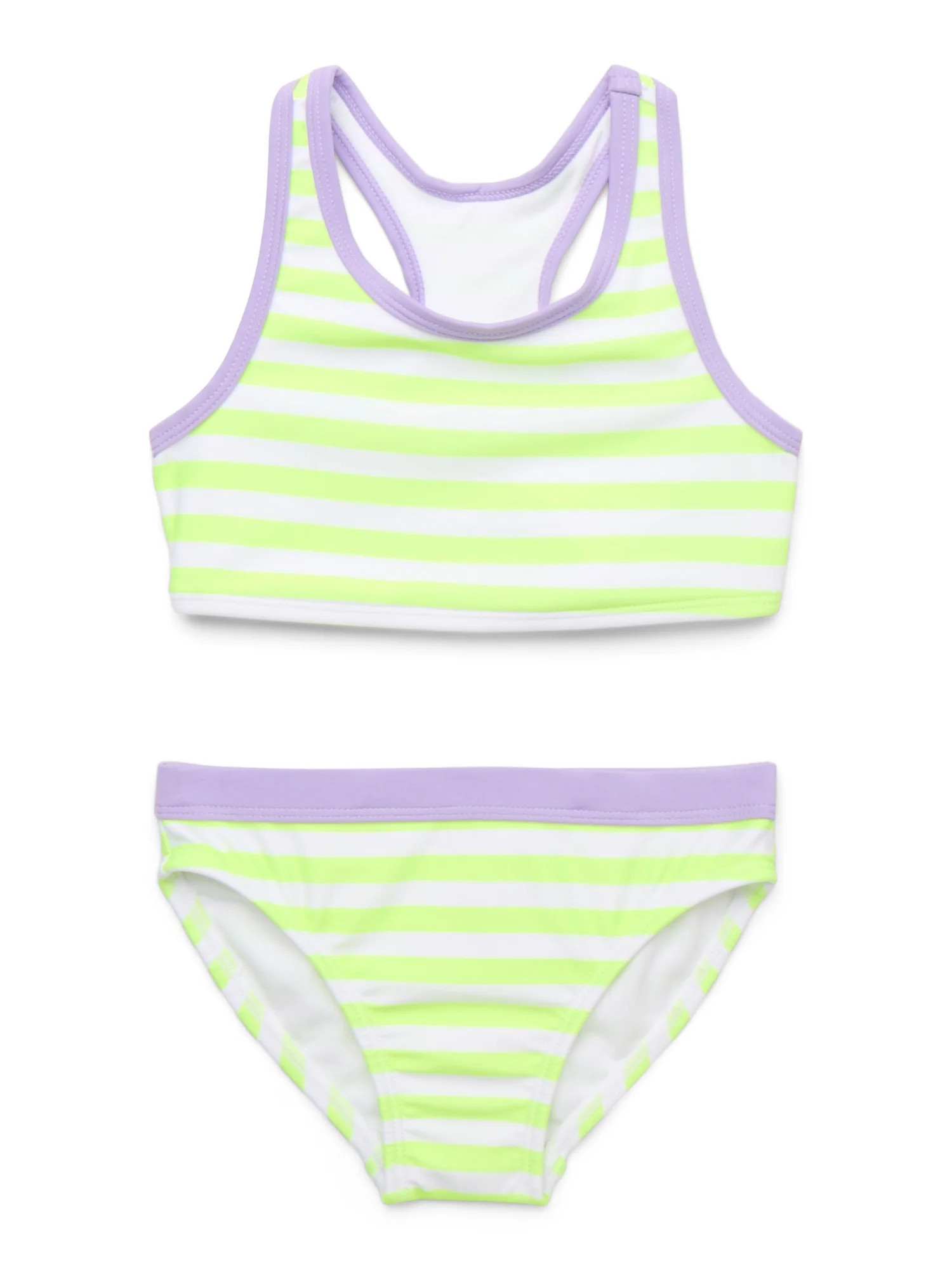 Wonder Nation Girls Everyday Bikini Swimsuit Set with UPF 50+, 2-Piece, Size 4-18 | Walmart (US)