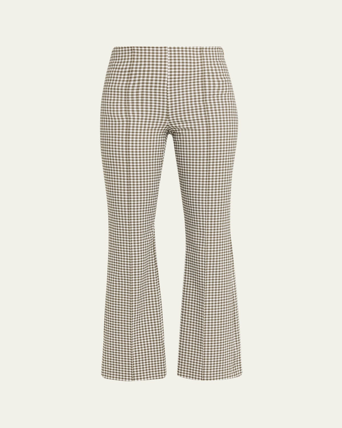 Niki Gingham Mid-Rise Crop Flare Pants | Bergdorf Goodman