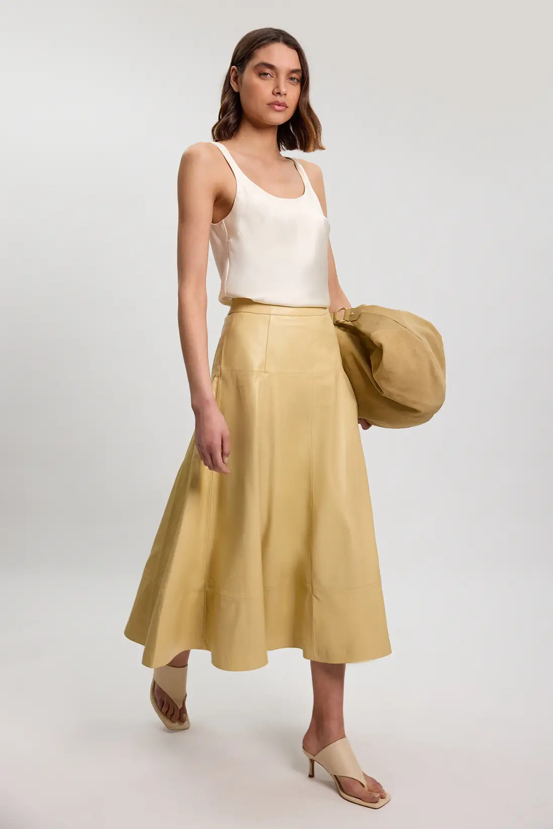 Leather Full Skirt | Karen Millen