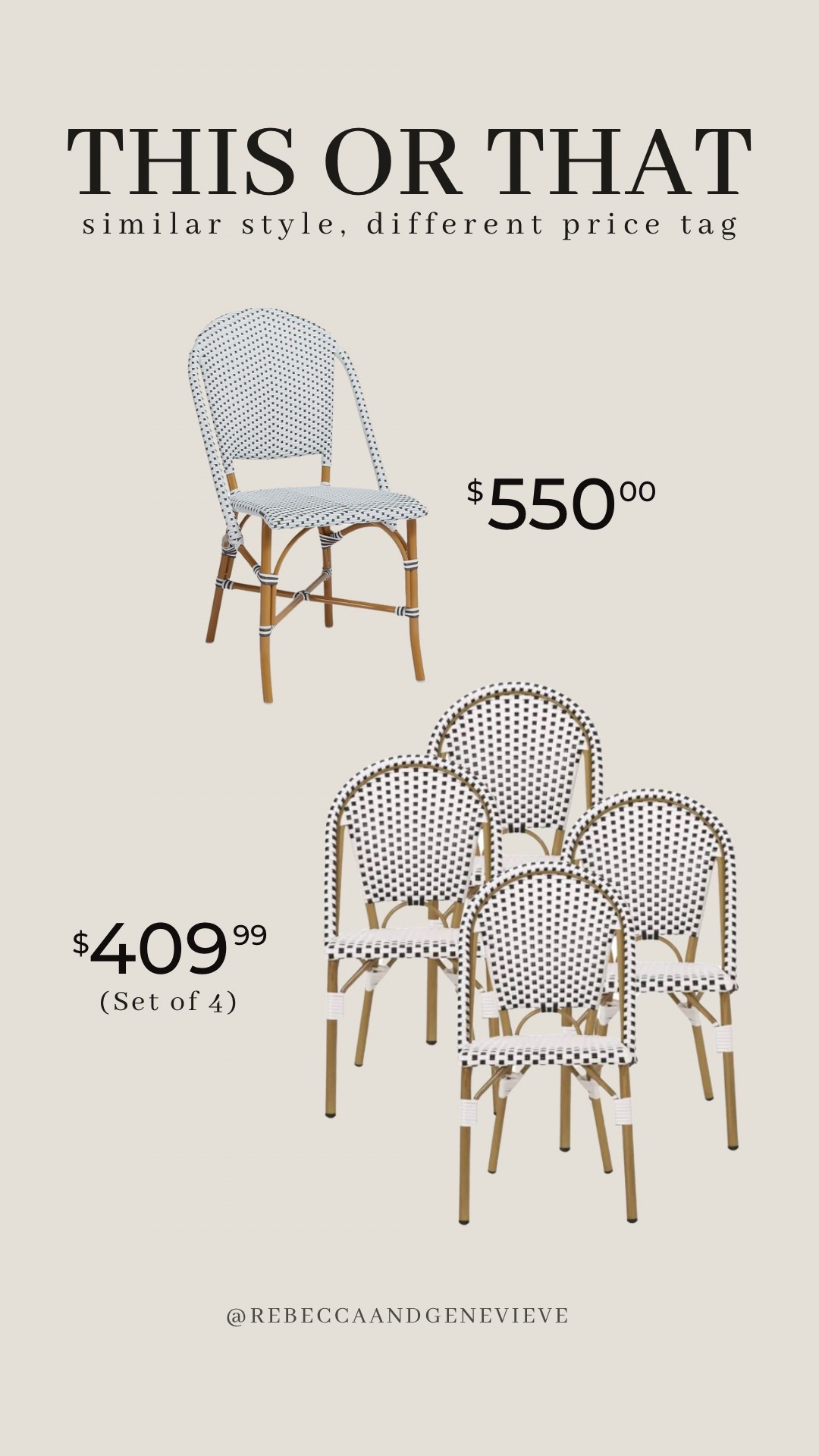 Would you save or splurge? 💸
-
Patio furniture. Bistro chairs. Dupes. 

#LTKHome #LTKFindsUnder100 #LTKSeasonal