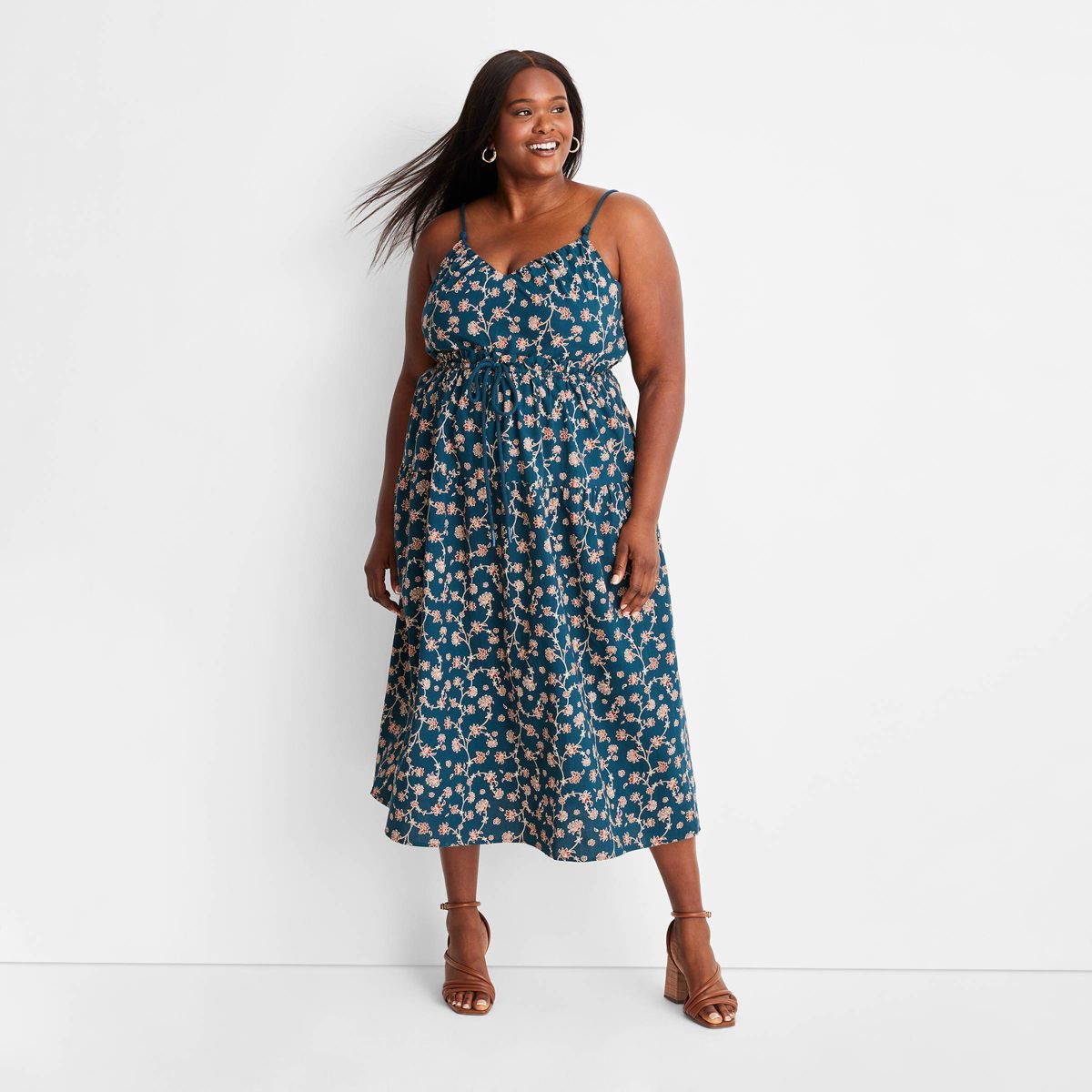 Women's Sleeveless Rope Tie Ruched Midi Dress - Future Collective™ with Jenny K. Lopez | Target