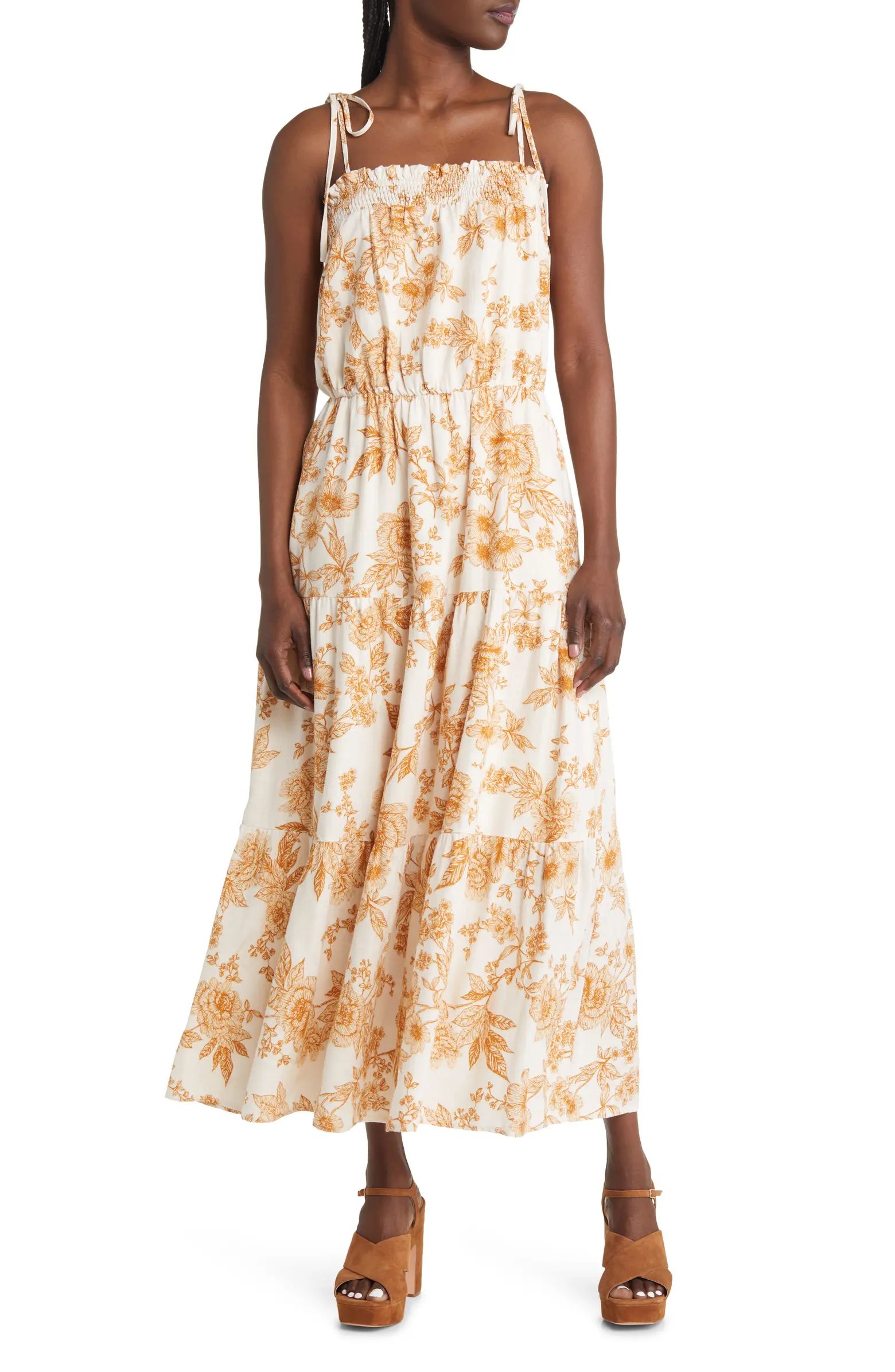 Lost + Wander Nightfall Floral Tie Strap Maxi Dress | Nordstrom | Nordstrom