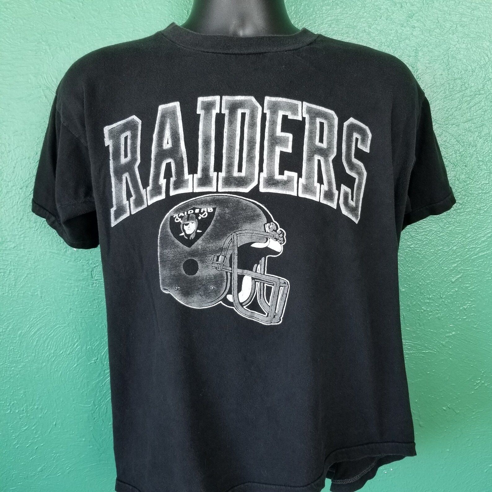 Vintage Oakland Raiders Big Helmet Black Shirt Bootleg Size Large L | Etsy (US)